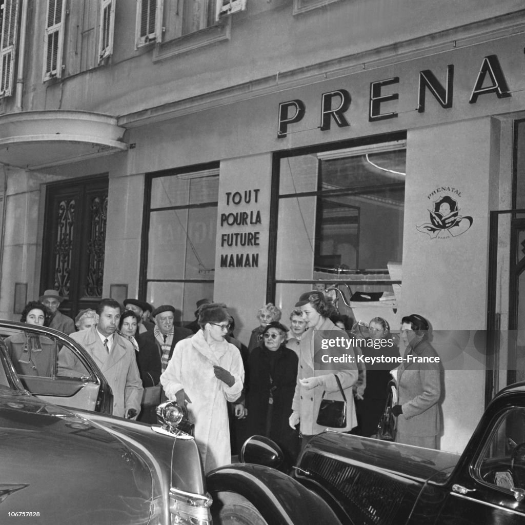 Nice, Princess Grace Leaving A Maternity Shop In November 1956.