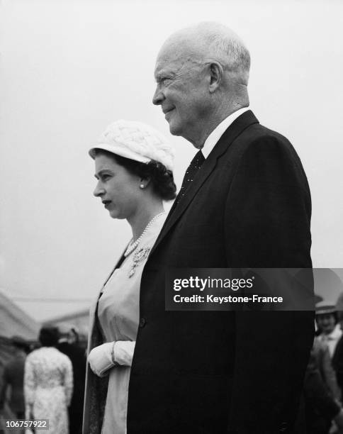 Canada, Saint Lambert Lock, Montreal, The Queen Elizabeth Ii And Us President Eisenhower In June 1959.