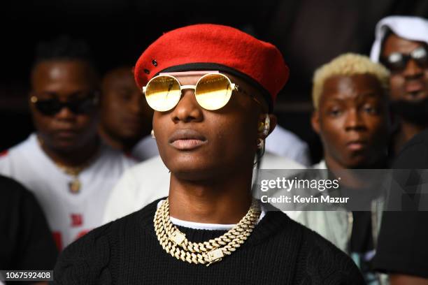 WizKid backstage ahead of his performance during the Global Citizen Festival: Mandela 100 at FNB Stadium on December 2, 2018 in Johannesburg, South...