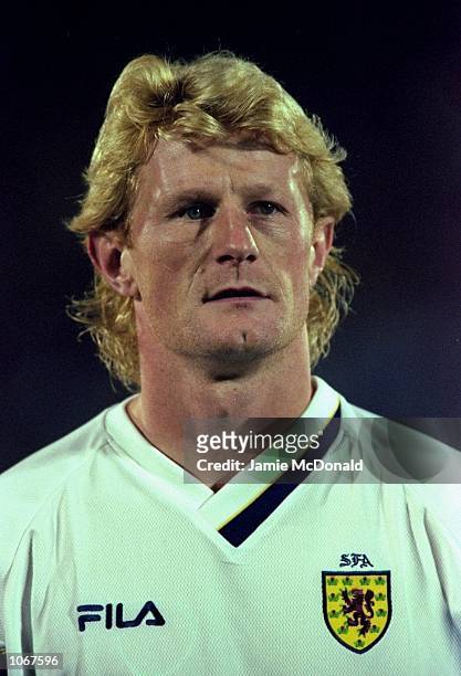 Colin Hendry of Scotland pictured before the World Cup 2002 qualifier against San Marino at the International Stadium in Seravelle, San Marino....