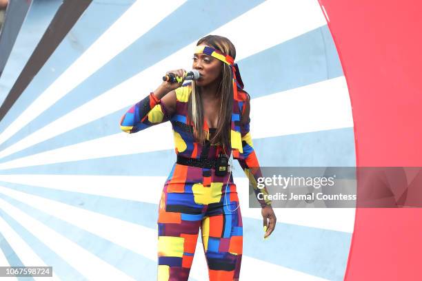 Tiwa Savage performs during the Global Citizen Festival: Mandela 100 at FNB Stadium on December 2, 2018 in Johannesburg, South Africa.