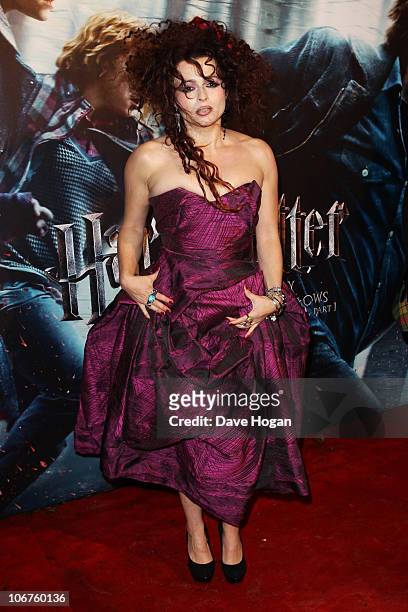Helena Bonham Carter attends the World Premiere of Harry Potter And The Deathly Hallows: Part 1 held at The Odeon Leicester Square on November 11,...