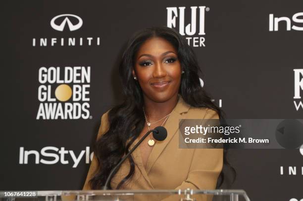 Golden Globe Ambassador and actor Idris Elba's daughter, Isan Elba attends The Hollywood Foreign Press Association and InStyle 2019 Golden Globe...