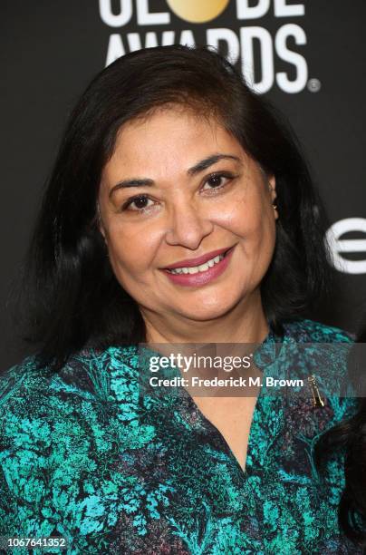 Hollywood Foreign Press Association President Meher Tatna attends The Hollywood Foreign Press Association and InStyle 2019 Golden Globe Ambassador...