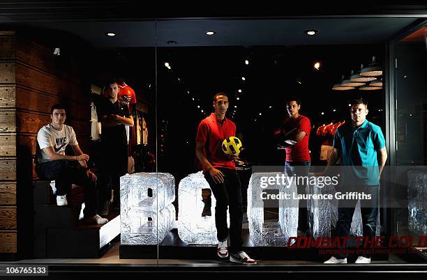 James Milner, Adam Johnson, Rio Ferdinand, Javier Hernandez, Darron Gibson mark the opening of Nike�s first football only store in the world, on...