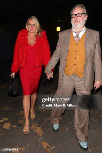 Nancy Sorrell and Vic Reeves attending Phil Turners 50th Birthday at Proud Embankment on November 14, 2018 in London, England.