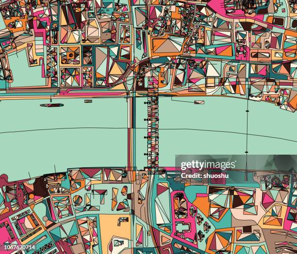 london city structure ilustration - london map stock illustrations