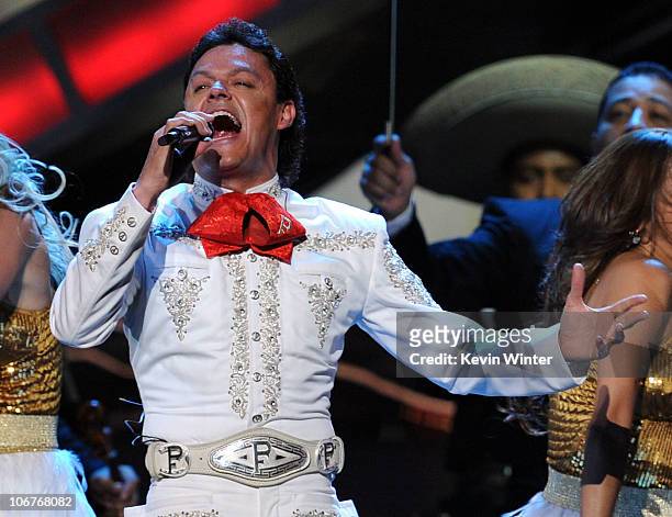 Singer Pedro Fernandez performs onstage during the 11th annual Latin GRAMMY Awards at the Mandalay Bay Events Center on November 11, 2010 in Las...