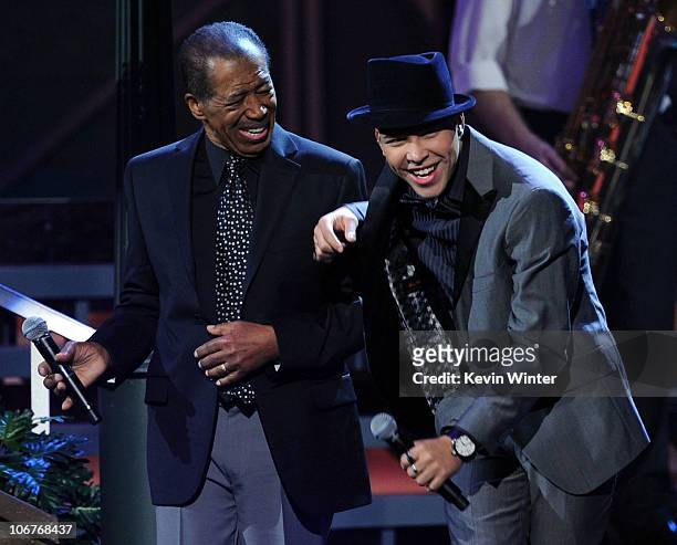 Singers Ben E. King and Prince Royce perform onstage during the 11th annual Latin GRAMMY Awards at the Mandalay Bay Events Center on November 11,...