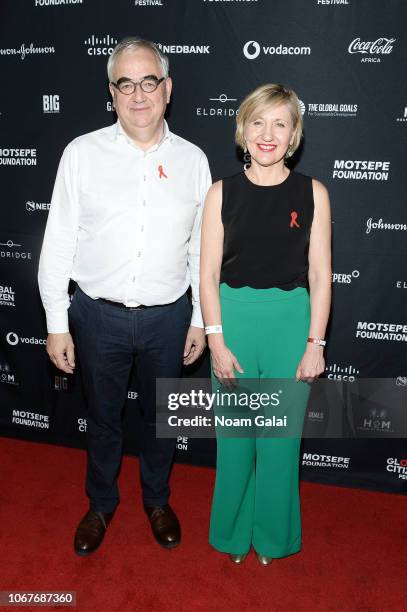 Paul Stoffels, Chief Scientific Officer at Johnson & Johnson and Dr. Glenda Gray, President of South African Medical attend the Global Citizen...
