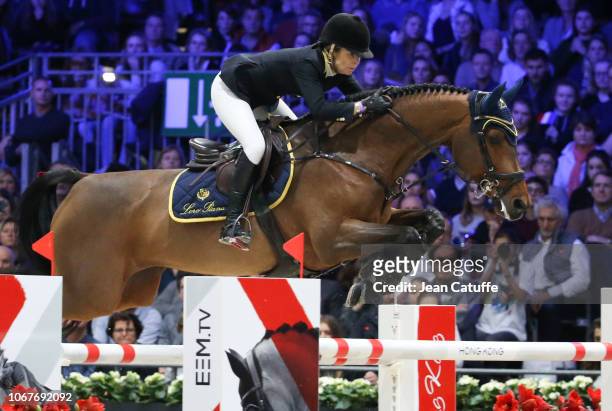 Eventual winner Edwina Tops-Alexander of Australia riding California competes in the Longines Grand Prix 2018, a CSI5 Masters One jumping event, part...