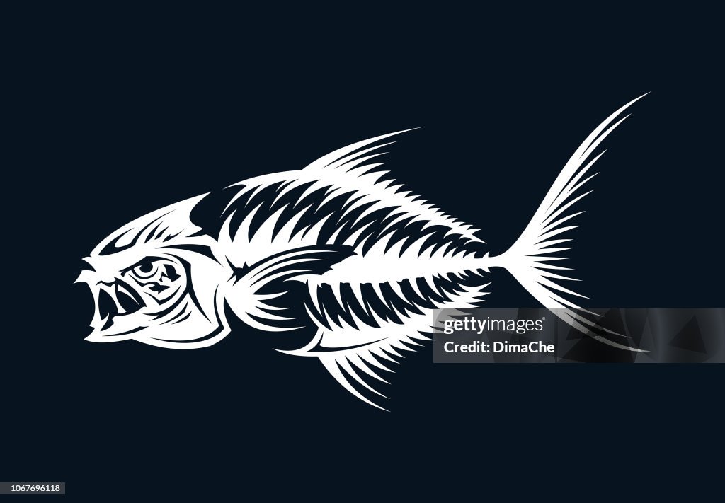 Fish skeleton silhouette
