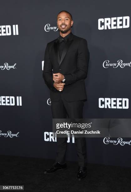 Michael B. Jordan attends the 'Creed II' New York Premiere at AMC Loews Lincoln Square on November 14, 2018 in New York City.