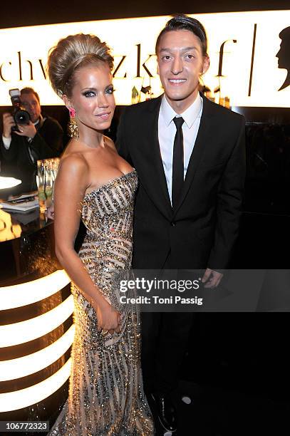 Sylvie van der Vaart and Mesut Oezil attend the Bambi 2010 Award After Show Party at Filmpark Babelsberg on November 11, 2010 in Potsdam, Germany.