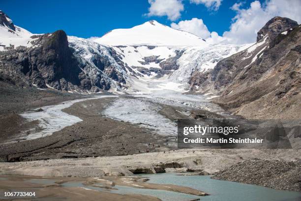 pasterze mit gletschersee im nationalpark hohe tauern - grossglockner fotografías e imágenes de stock