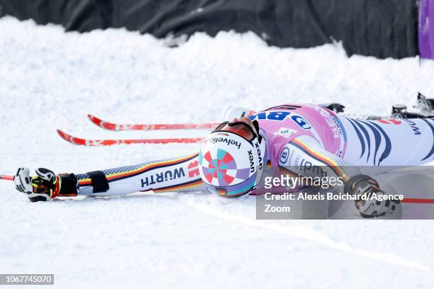 Stefan Luitz of Germany takes 1st place during the Audi FIS Alpine Ski World Cup Men's Giant Slalom on December 2, 2018 in Beaver Creek USA.