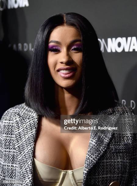 Cardi B attends the Fashion Nova x Cardi B Collaboration Launch Event at Boulevard3 on November 14, 2018 in Hollywood, California.