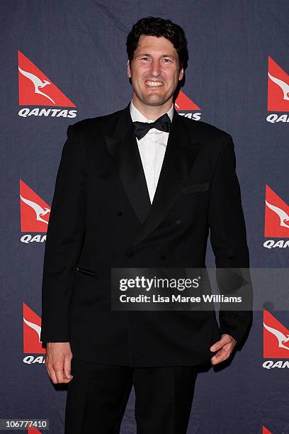 John Eales arrives at Qantas's 90th anniversary gala dinner at the Qantas Sydney jet base on November 12, 2010 in Sydney, Australia.