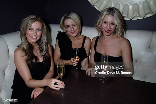 Denise Van Outen , Sheridan Smith, Carley Stenson attends the cast change party for "Legally Blonde" at the Opal Bar on November 10, 2010 in...