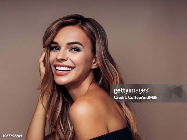 beautiful woman - hair model female stock pictures, royalty-free photos & images