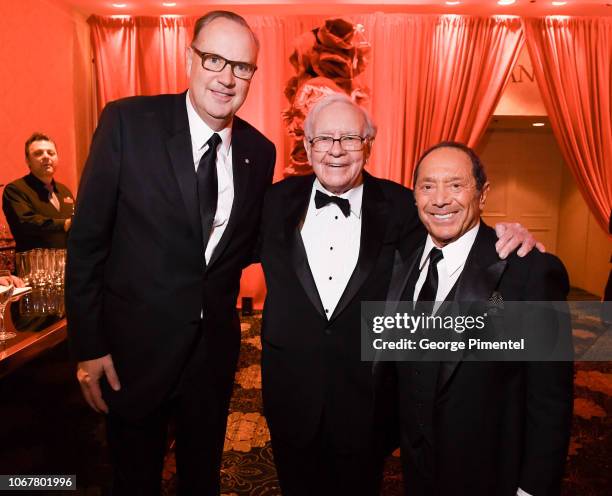 George Cope, Warren Buffett and Paul Anka attends 2018 Canada's Walk Of Fame Awards held at Sony Centre for the Performing Arts on December 1, 2018...