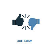 Criticism icon. Two colors premium design from management icons collection. Pixel perfect simple pictogram criticism icon. UX and UI.