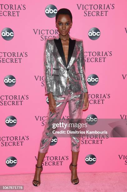 Herieth Paul attends the Victoria's Secret Viewing Party ar Spring Studios on December 2, 2018 in New York City.