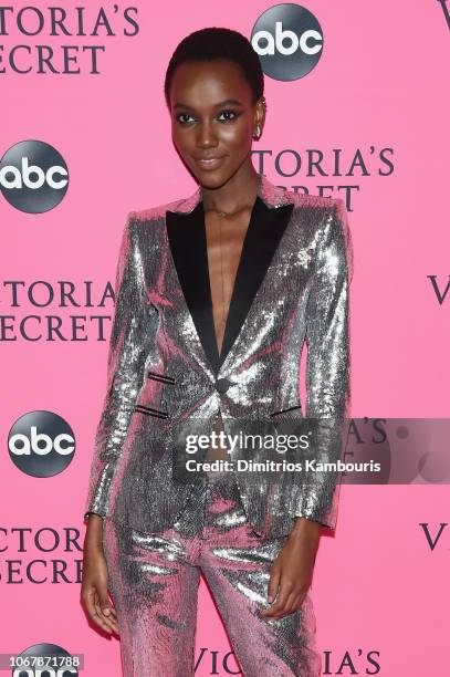 Herieth Paul attends the Victoria's Secret Viewing Party ar Spring Studios on December 2, 2018 in New York City.