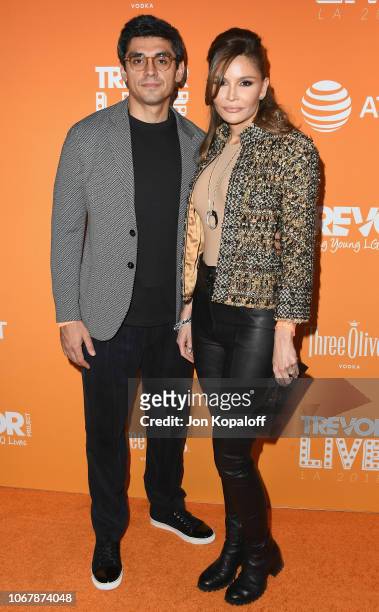 Timur Tillyaev and Lola Karimova attend The Trevor Project's 2018 TrevorLIVE LA Gala at The Beverly Hilton Hotel on December 2, 2018 in Beverly...