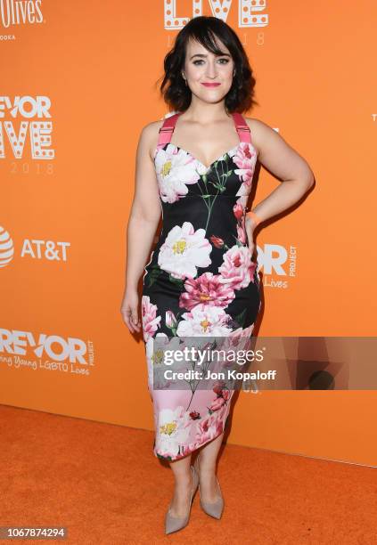 Mara Wilson attends The Trevor Project's 2018 TrevorLIVE LA Gala at The Beverly Hilton Hotel on December 2, 2018 in Beverly Hills, California.