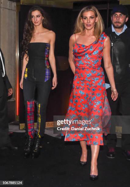 Audrey Caroline McGraw and Faith Hill are seen outside the Versace Pre-Fall 2019 Collection on December 2, 2018 in New York City.
