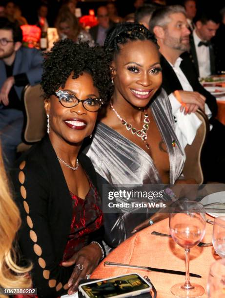 Charlayne Woodard and Deborah Cox attend the Trevor Project's TrevorLIVE LA 2018 at The Beverly Hilton Hotel on December 3, 2018 in Beverly Hills,...