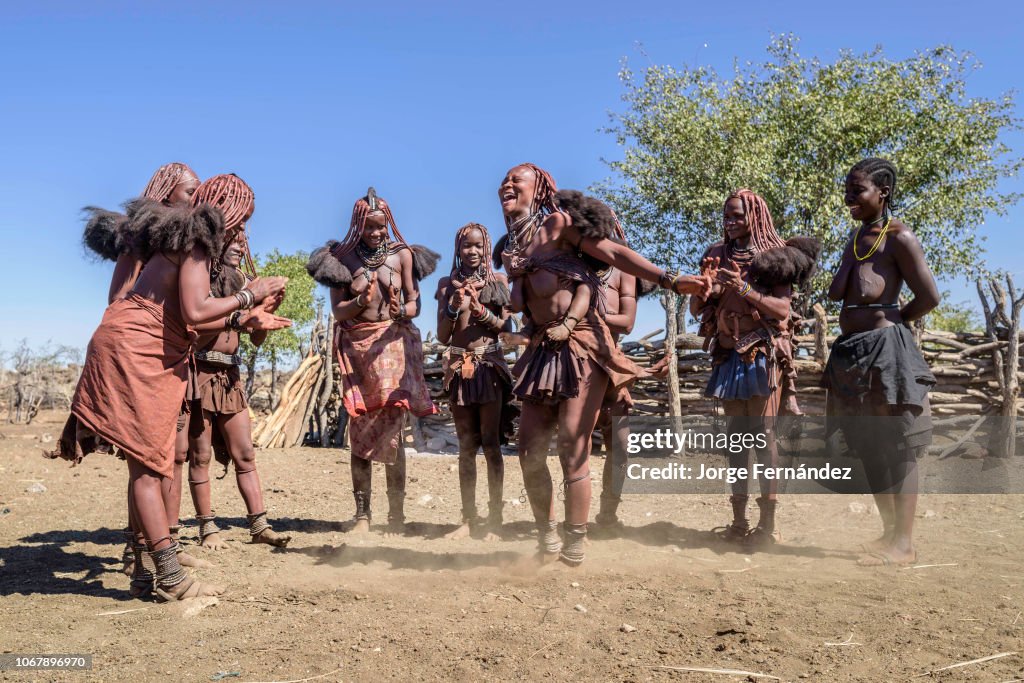 (EDITORS NOTE: Image contains nudity.) Group of Himba women...