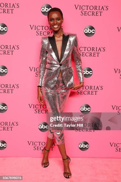 Herieth Paul attends the 2018 Victoria's Secret Fashion Show Viewing Party at Spring Studios on December 2, 2018 in New York City.