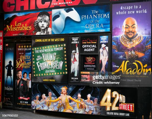 london theatre posters - musical theater stock pictures, royalty-free photos & images