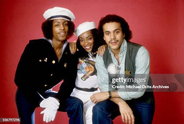 Former Soul Train dancers and R & B group Shalamar pose for a portrait on September 24, 1981 in Los Angeles, California.