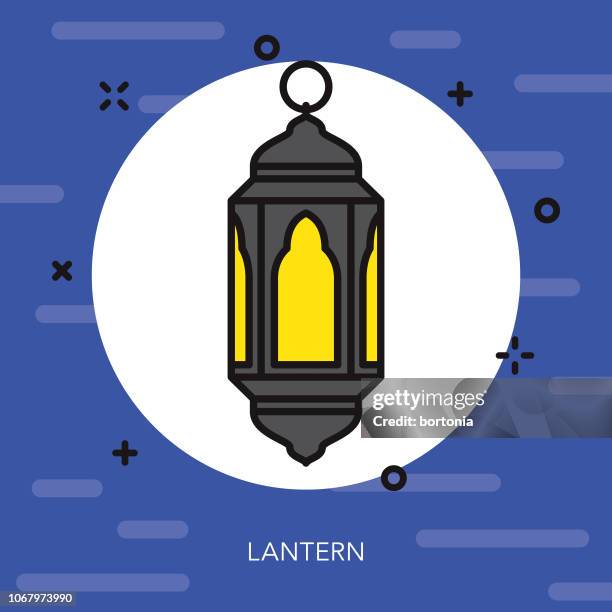 lantern thin line ramadan icon - fasting stock illustrations