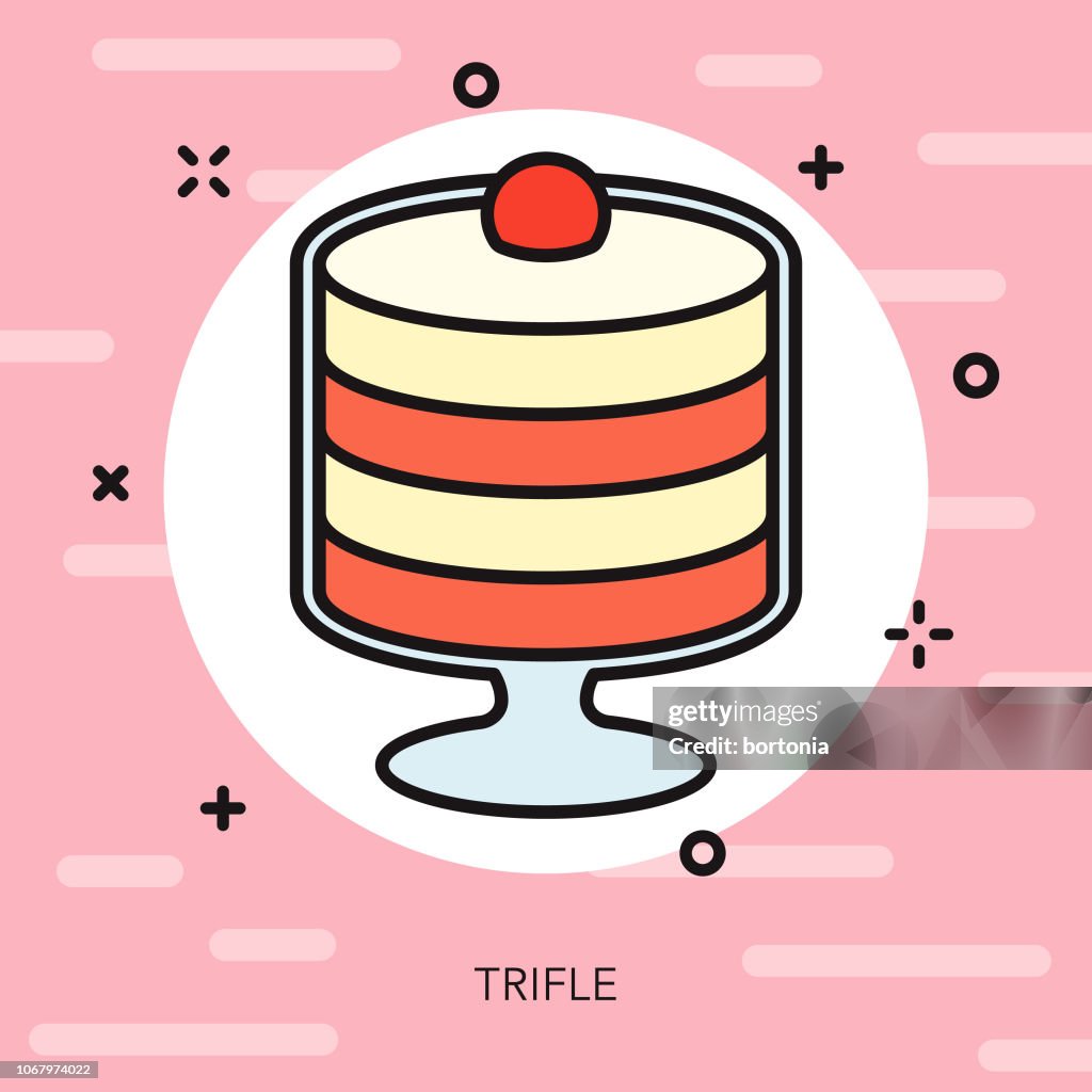 Trifle Thin Line Dessert Icon