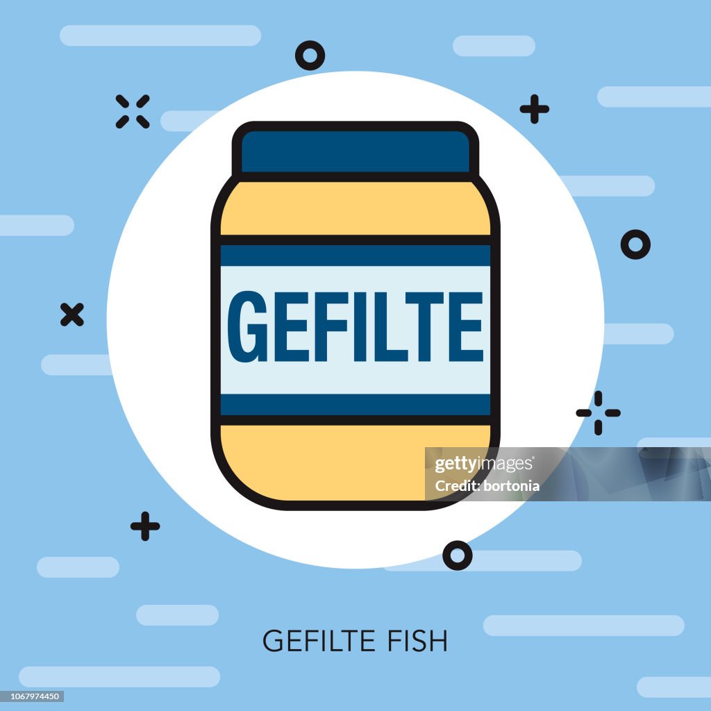 Gefilte Fish Thin Line Hannukah Icon