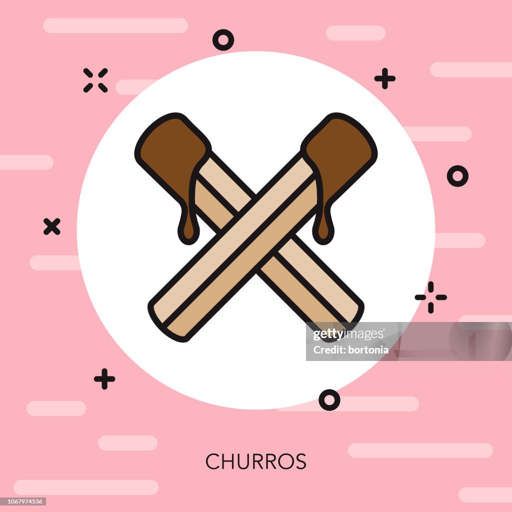 Churros Thin Line Dessert Icon