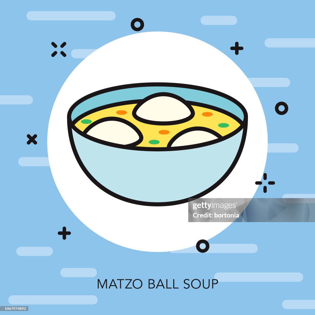 Matzo Ball Soup Thin Line Hannukah Icon