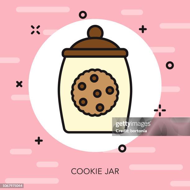 cookie jar thin line dessert icon - cookie jar stock illustrations