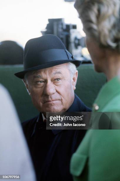 Bay Shore Stakes: Closeup of Secretariat trainer Lucien Laurin before race at Aqueduct Racetrack. Jamaica neighborhood of the Queens borough of New...
