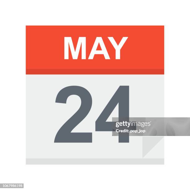 may 24 - calendar icon - may 24 stock illustrations