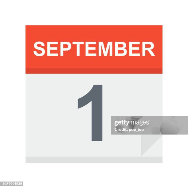 september 1 - calendar icon - september stock illustrations