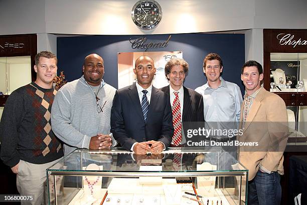 Andrew Bailey, Bobby Bonilla, Mariano Rivera, Joel Kopel, Kevin Slowey and Craig Breslow make appearance at Manfredi Jewels on November 12, 2010 in...