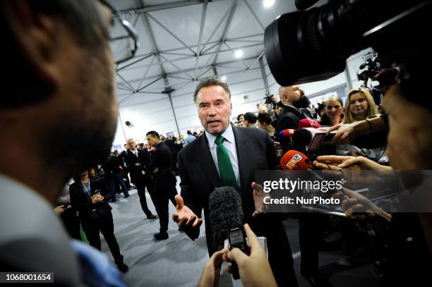 Actor and businessman Arnold Schwarzenegger is seen at the Katowice Climate Conference in Katowice, Poland on December 3, 2018. Mister Schwarzenegger...