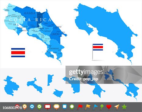 Costa Rica Work Map Map Of Costa Rica Infographic Vector High-Res Vector Graphic - Getty Images