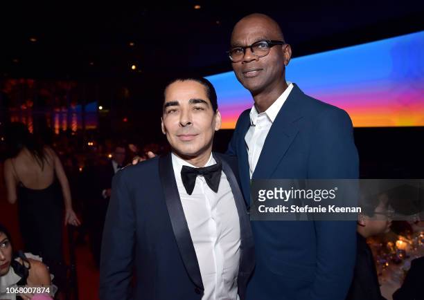Allan DiCastro and Mark Bradford attend 2018 LACMA Art + Film Gala honoring Catherine Opie and Guillermo del Toro presented by Gucci at LACMA on...