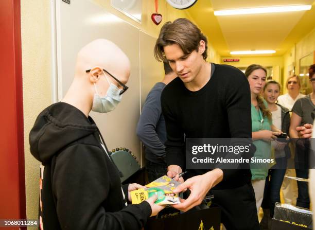 Marwin Hitz of Borussia Dortmund during the annual visit at the Children's Hospital on December 03, 2018 in Dortmund, Germany.